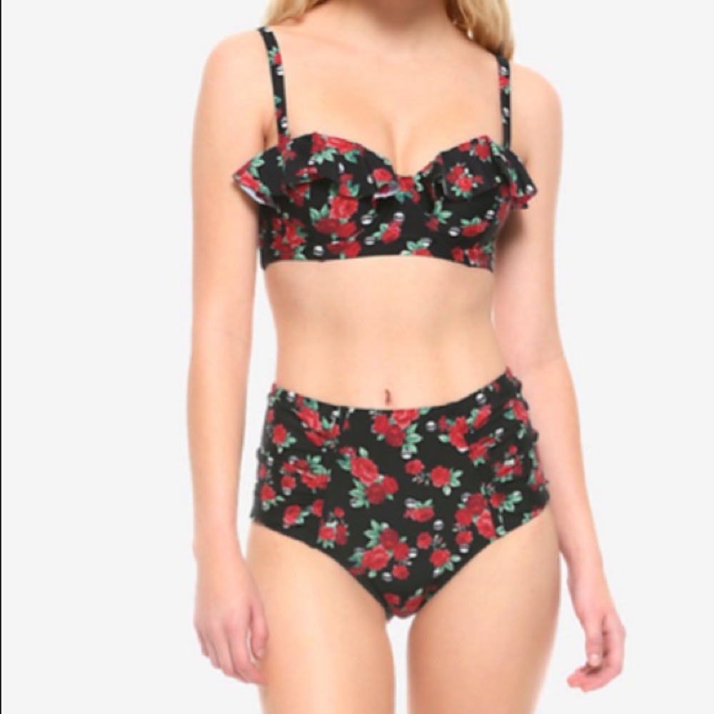 Roses & Skulls High Waist‎ Bikini Set Hot Topic